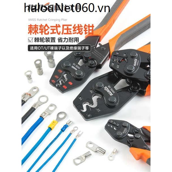 Dụng cụ Vespa IWS-16 đa năng, kìm uốn đầu cuối OT lạnh ép, đầu kìm ratchet uốn trần