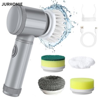 Máy chà sàn quay điện JURHOMIE LA1, Power Clean 6 Đầu bàn chải có thể thay thế Máy chà bàn xoay, Tay cầm mở rộng có thể điều chỉnh không dây hữu ích Máy làm sạch nhà bếp