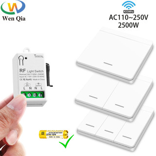  Công tắc đèn thông minh không dây 433Mhz Bảng điều khiển từ xa Bộ phát điều khiển từ xa Công tắc thu rơle Mini 110V 220V cho quạt đèn 