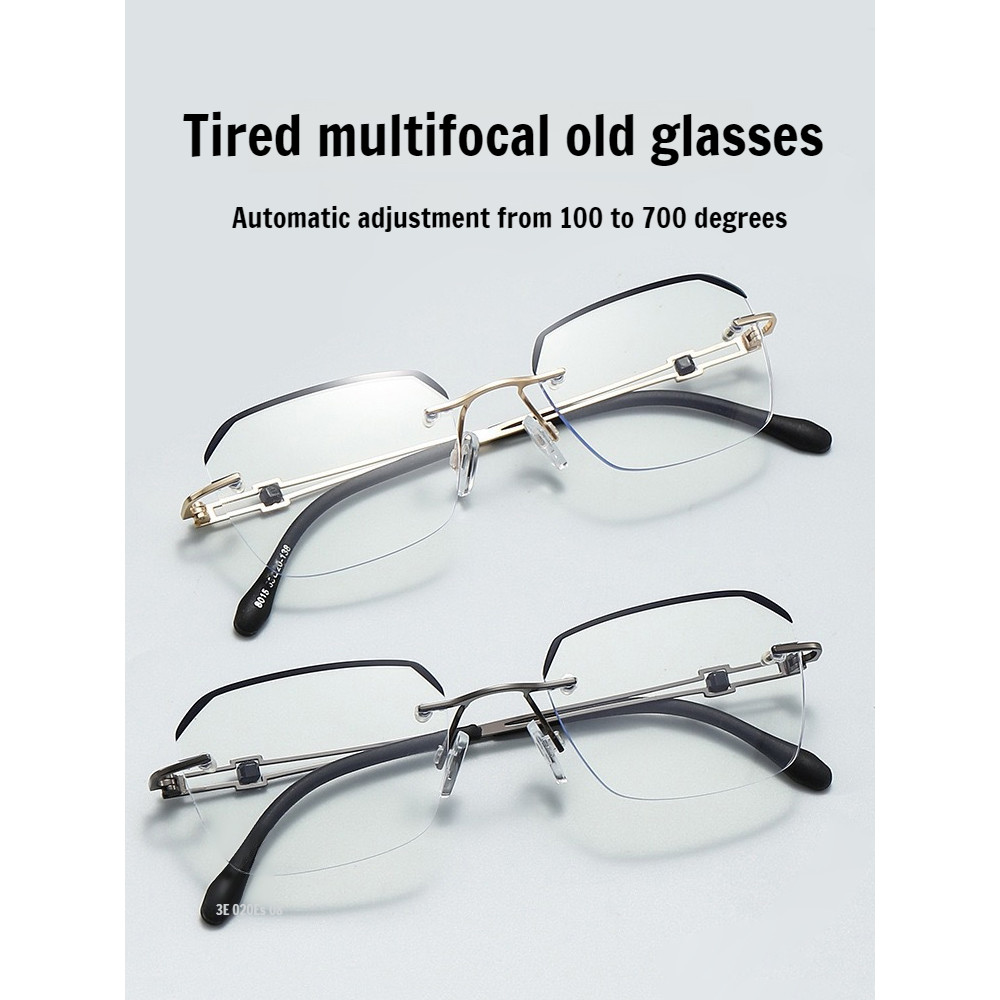Business temperament men's presbyopia highend antiblue light crystal lens glasses