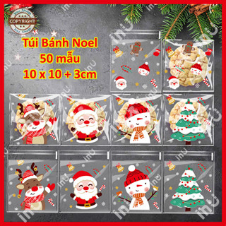  Bịch 100 túi đựng bánh kẹo mẫu hình Tết ông già Noel thông Giáng sinh người Tuyết Merry Christmas 