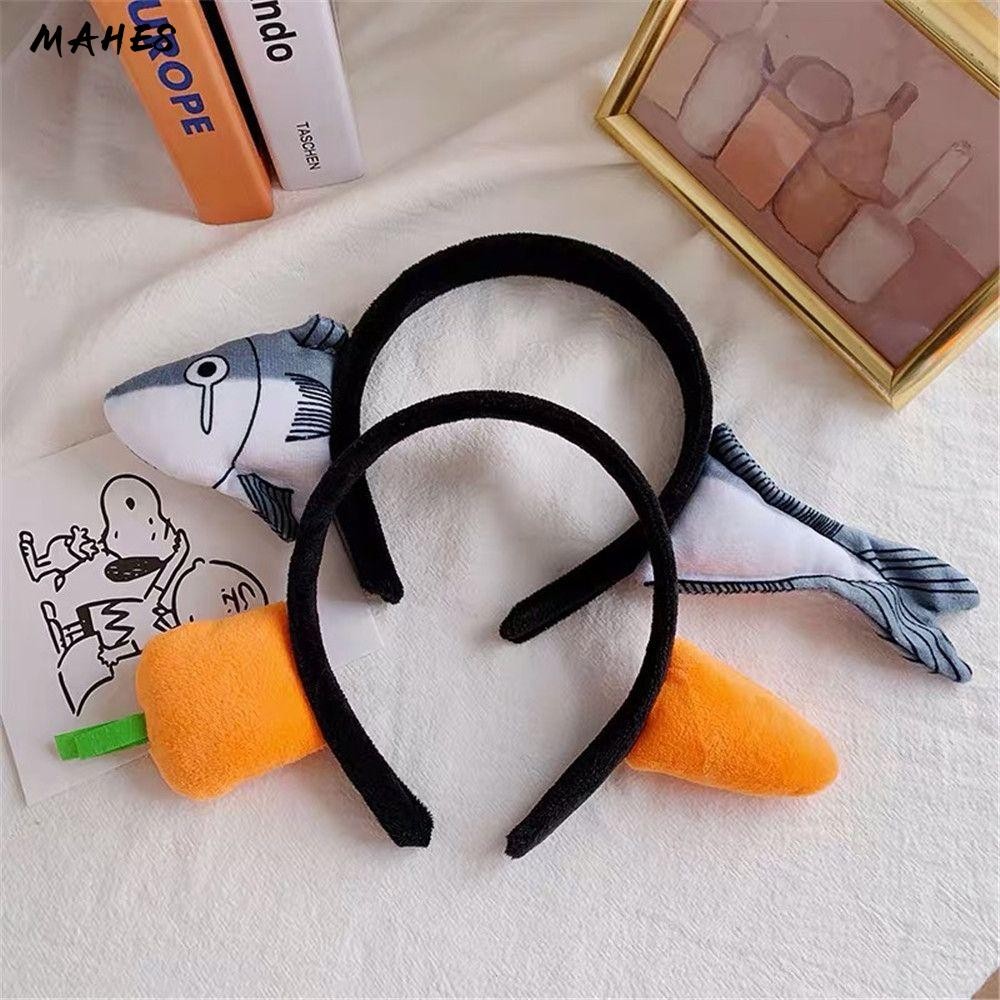 MAHES Cài tóc hình cà rốt/ cá mập dễ thương vui nhộn cho nữ