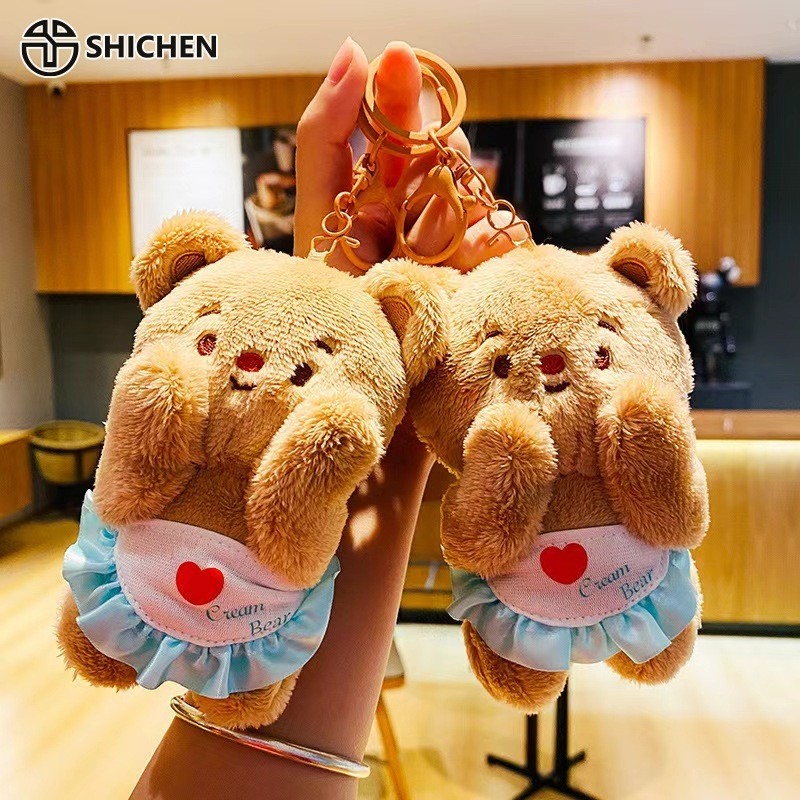 Shi CHEN Hoạt Hình Gấu Bơ Dễ Thương Sang Trọng Túi Mặt Dây Chuyền