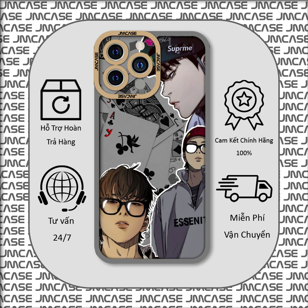 Ốp lưng iPhone Cạnh Vuông Samsung Xiaomi Oppo Jahyeon Jo Jay Jo Manhwa Wind Breaker