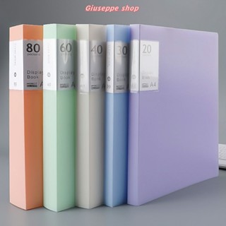 Bìa nhựa , File lá Clear Book A4 8 màu Molandi đủ loại 20/40/60/80/100 lá GIUSE