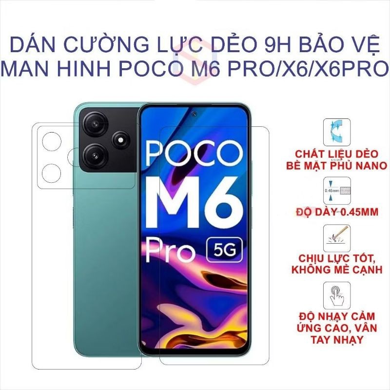 (POCO M6 PRO/X6/X6PRO)Dán màn hinh, mặt sau,camera điện thoại POCO M6/X6/X6PRO VTstore