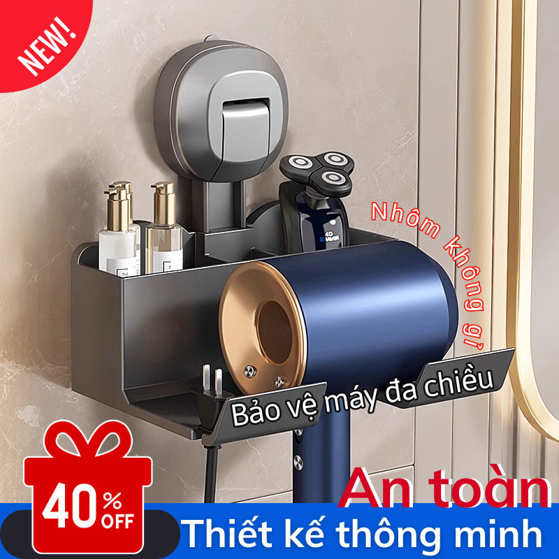 Giá Treo Máy Sấy Tóc Myd.23 Nhôm Hàng Không, Dán Tường Nhà Tắm, Không Cần Khoan