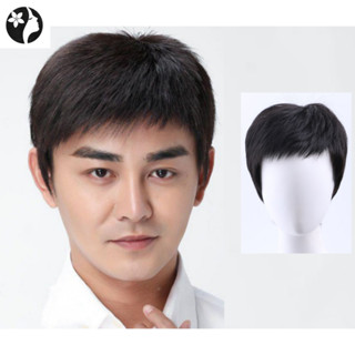 Tóc giả ngắn thoáng khí cho nam người trung tuổi và già Thời trang phong cách hàn quốc full ngôi tóc