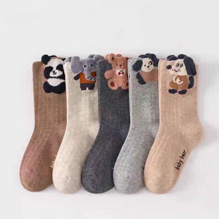  5 Đôi Tất Cho Bé Hoạt Hình Động Vật Trung Bình Tất Cotton Mềm Thể Thao Cho Bé Trai 2-5 Tuổi Giày Trẻ Em Phụ Kiện 