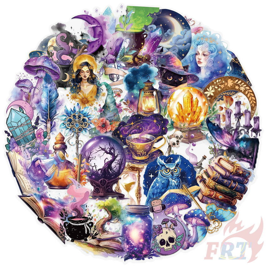 50 Cái / bộ ❉ Purple Magic Planet Series 01 Miếng Dán PET ❉ Nhãn dán Doodle chống nước thời trang DI