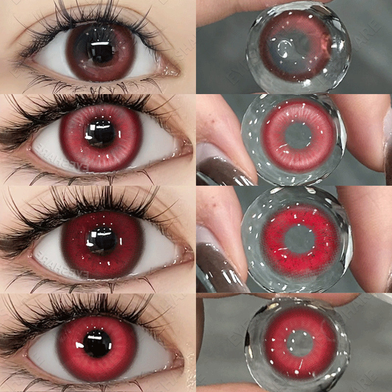 (COD)NEBULA Cosplay Kính Áp Tròng Thông Thường Đỏ Xanh Xanh Tím Xám 14.0-14.5mm lens 1 năm sử dụng
