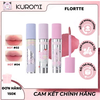 [FLORTTE] Son Kem bùn Flortte không lem dưỡng Môi Lì Mềm Mịn Như Nhung Wackky Girl's vỏ bạc sáng da kuromicosmetichn