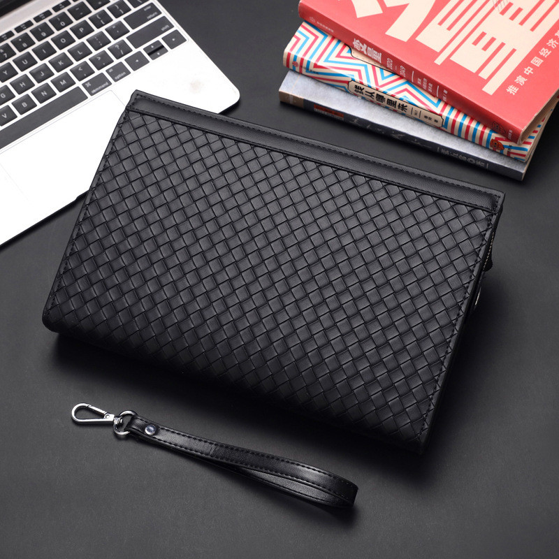 Túi ly hợp nam doanh nhân Túi ly hợp Túi kẹp họa tiết dệt nam Túi phong bì dung tích lớn Túi ly hợp