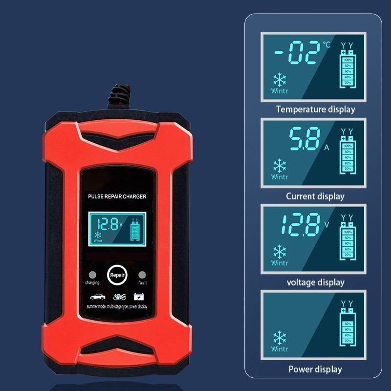 Sạc bình acquy xe máy 12V - 100ah, bộ sạc bình acquy cho xe máy đến ô tô tự động ngắt khi đầy