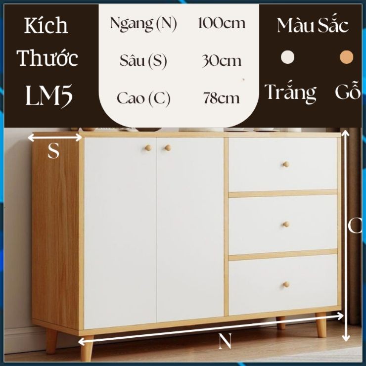 Tủ giày gỗ - Tủ đựng đồ tiện lợi kệ giày nhiều ngăn gỗ MDF Ván Dày 12mm phong cách hiện đại LOẠI TO 