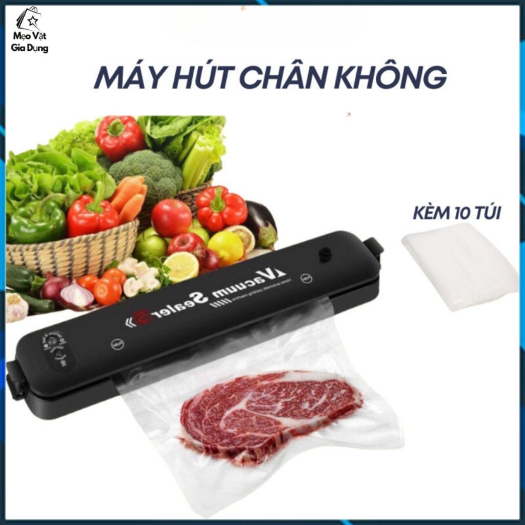Máy Hút Chân Không Thực Phẩm Kèm Hàn Miệng Túi, Tặng Kèm 10 Túi Hút, Bảo Quản Thực Phẩm Tại Nhà - 66