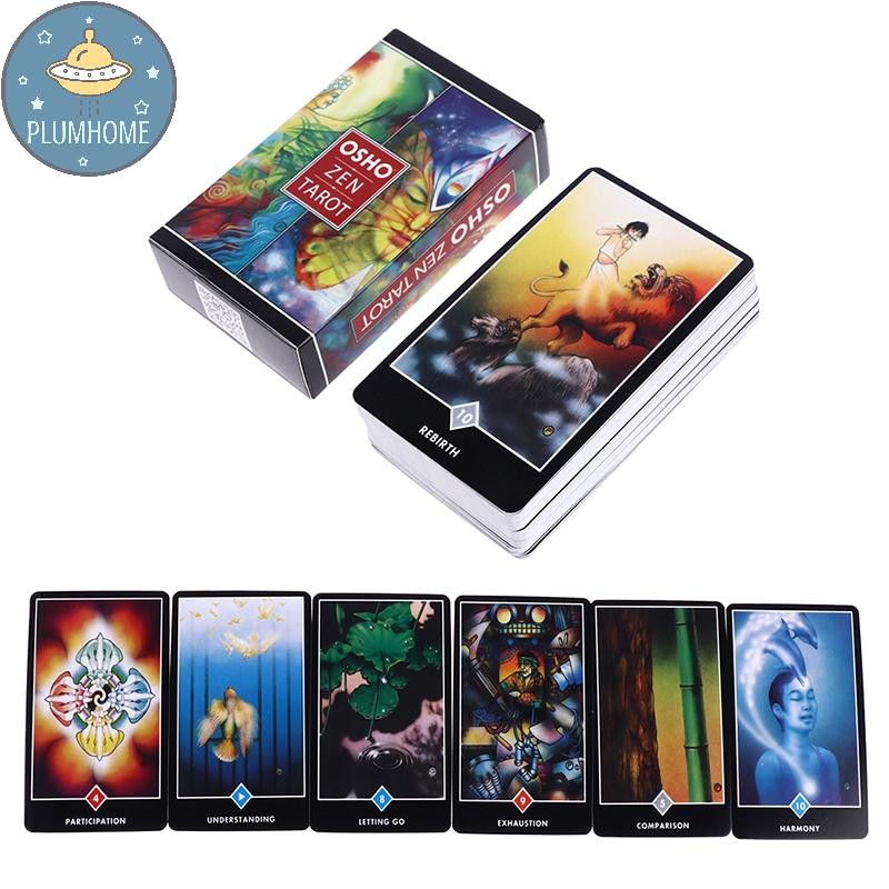 Plumhome Osho Zen Tarot Cards Tiên tri Số phận Bói toán Bộ bài gia đình Trò chơi bảng dành cho người