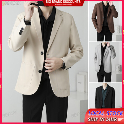 S-4xl Bộ Đồ Nam Dài Tay Mùa Hè Màu Đen Phù Hợp Với Áo Khoác Doanh Nhân Thanh Niên Đơn Xu Hướng Áo Đơn SZ160
