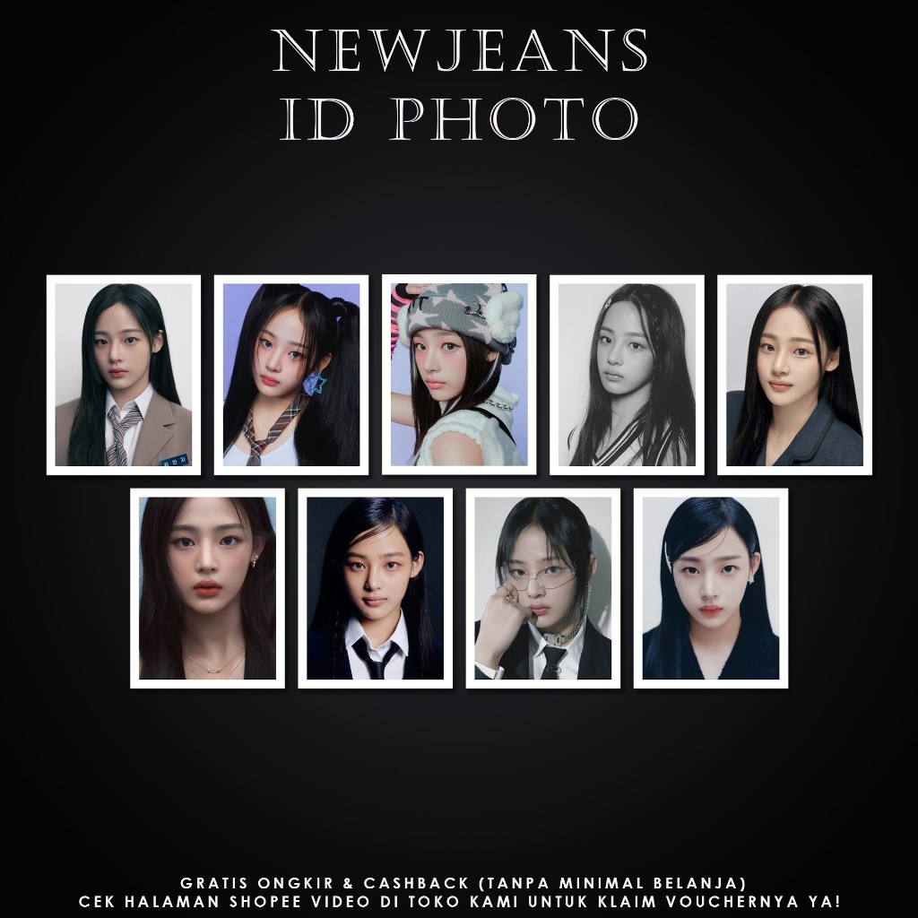 [ SET 05 PHOTO ID ] Ảnh Thẻ Thành Viên Nhóm NEWJEANS  - ID PHOTO NEWJEANS - Sticker Dán - Có Cán Màn