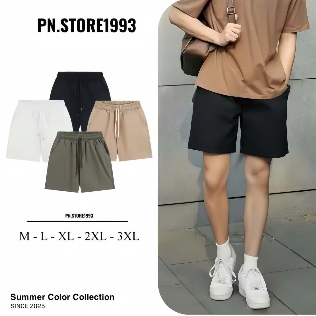 (Combo 2 Quần Short) Kaki Dù PN.STORE 1993 dáng Trên Gối Bản Nâng Cấp đường May Menswear Nam