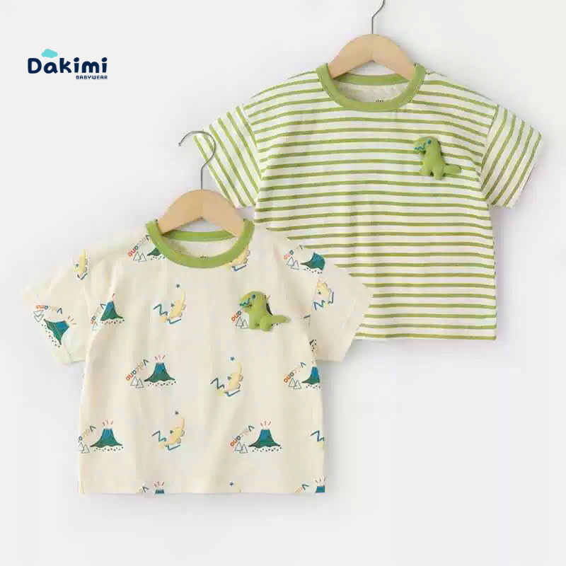 Áo thun DAKIMI cho bé hình Khủng Long dễ thương, chất vải mềm mát,cho bé từ 4-13kg