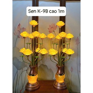 [SIZE LỚN] Cặp đèn thờ bình sen lưu ly sen k 7 bông và 9 bông, đèn thờ gia tiên ,cung tiến đền chùa, tặng tân gia