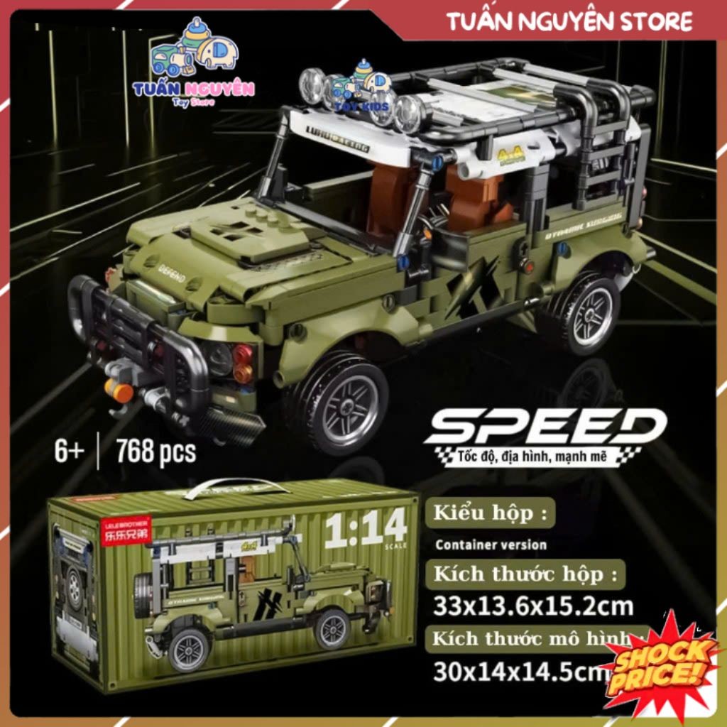 [Kèm động cơ] Mô hình lắp ráp siêu xe ô tô địa hình off-road Defede