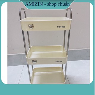 Kệ để đựng đồ đa năng (loại 1 ) Kệ gấu để đồ  3 - 4 tầng có bánh xe AMIZIN