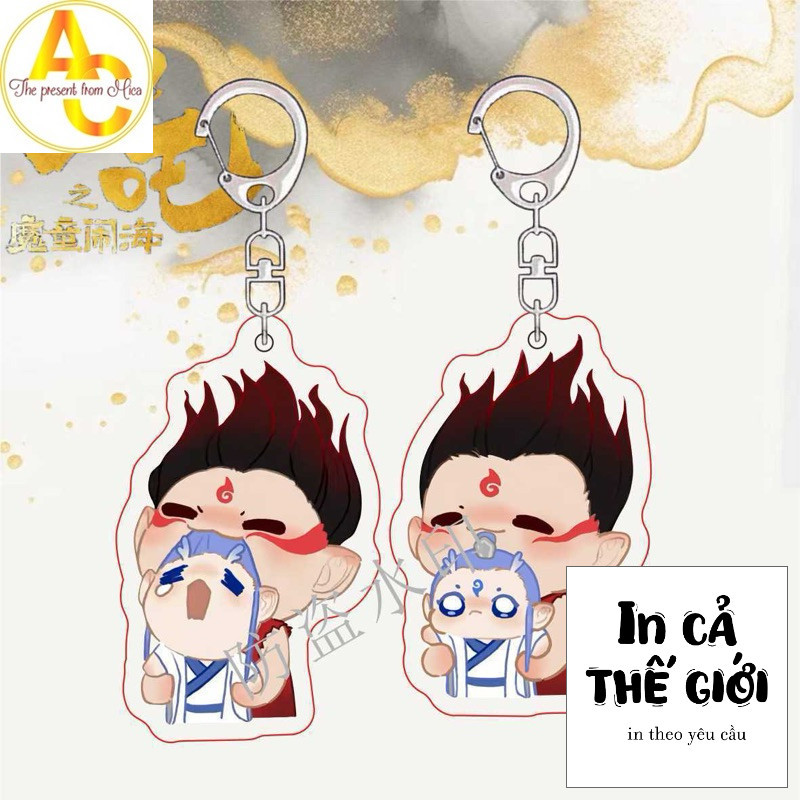 Móc khoá Na Tra 2 Ma Đồng Náo Hải nhân vật Na Tra Ngao Bính chibi đáng yêu