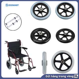 Thay thế bánh trước xe lăn 6 / 7 / 8Inch Bánh xe lốp chắc chắn Bánh xe đẩy mua sắm bằng cao su chống trượt