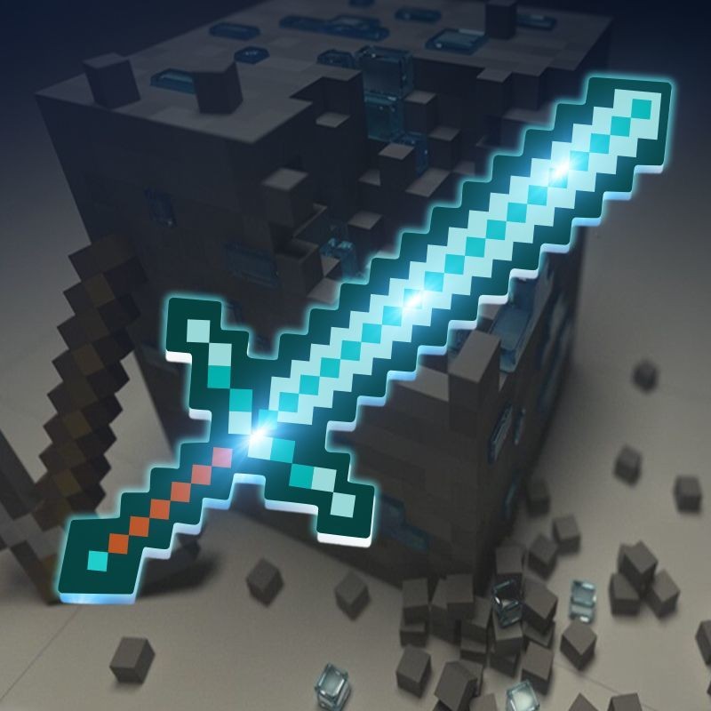 Minecraft Flash Diamond Sword Game Hàng hóa Crystal Boy Sword Khảm Vũ khí Thoáng mát Quà tặng phát s