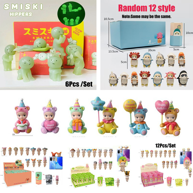 Sonny Angel & Mofusand Cats & Smiski Hippers Mini Hình nhà ngọt ngào Cherry Blossom Candy Store Seri