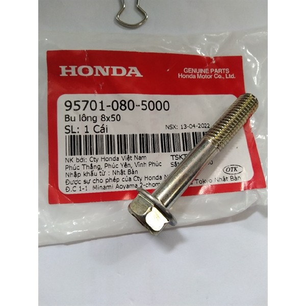 Bu lông honda kích thước 8x50 dùng nhiều xe (957010805000)