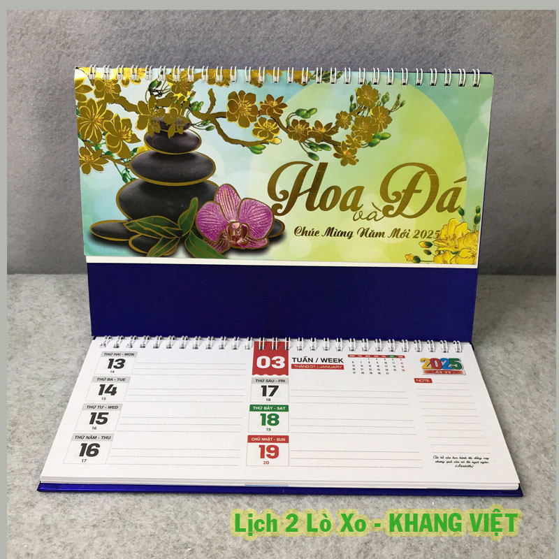 Lịch Để Bàn 2025 chữ M (Có Lịch Âm) khổ 24*16cm theo chủ đề