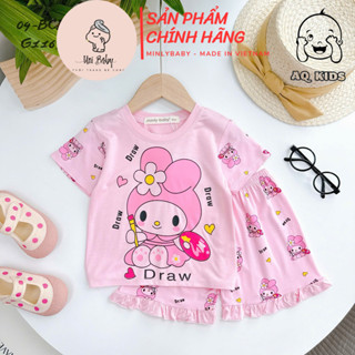 Đồ Bộ Bé Gái 8-30kg Vải Thun Lạnh Minly Baby Mềm Mát Mùa hè Unibaby - G1163