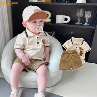 Bộ Polo Gấu Cotton Bozip Phối Quần Kaki Túi Hộp LOTUKA Cho Bé, Quần Áo Trẻ Em, Áo Hè, Bộ Cộc Tay Bé Trai Size 4-18kg