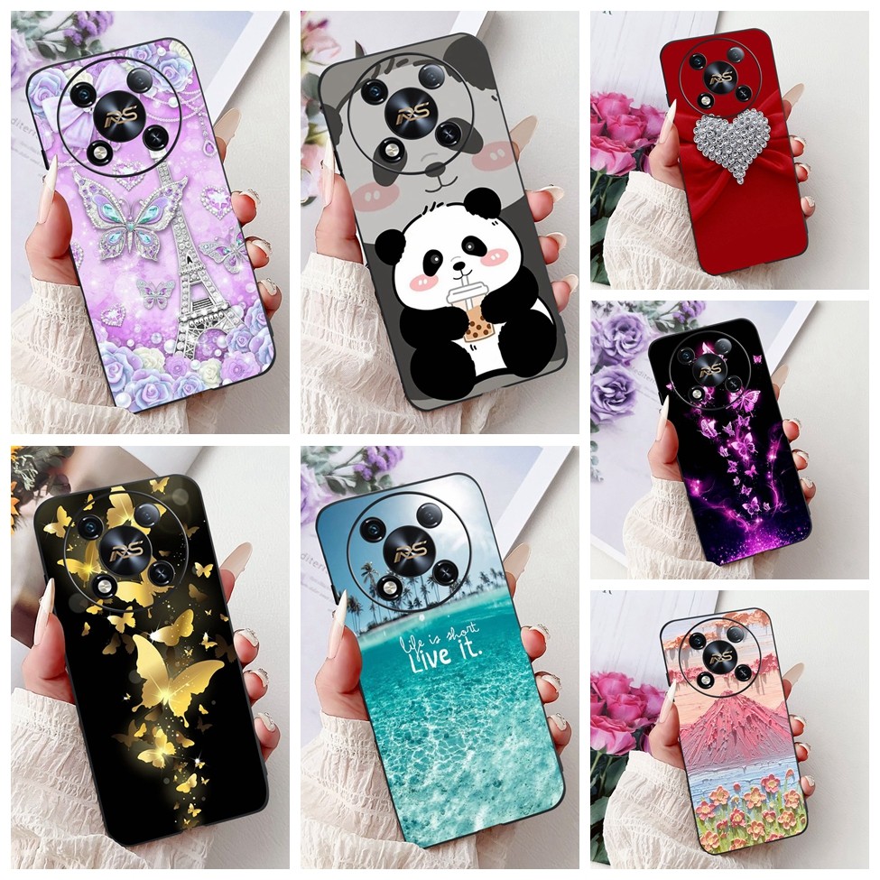 Itel RS4 S666LN Vỏ Điện Thoại ITEL RS4 Ốp Lưng Bướm Thời Trang Mèo Hoạt Hình Dễ Thương Họa Tiết Ngộ 