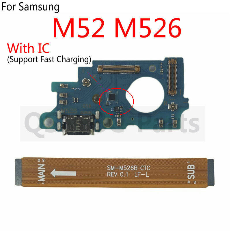 Dành Cho Samsung Galaxy M52 5G M526 M526B Cổng Sạc USB Micro Dock Kết Nối Ban Chính Cáp Mềm