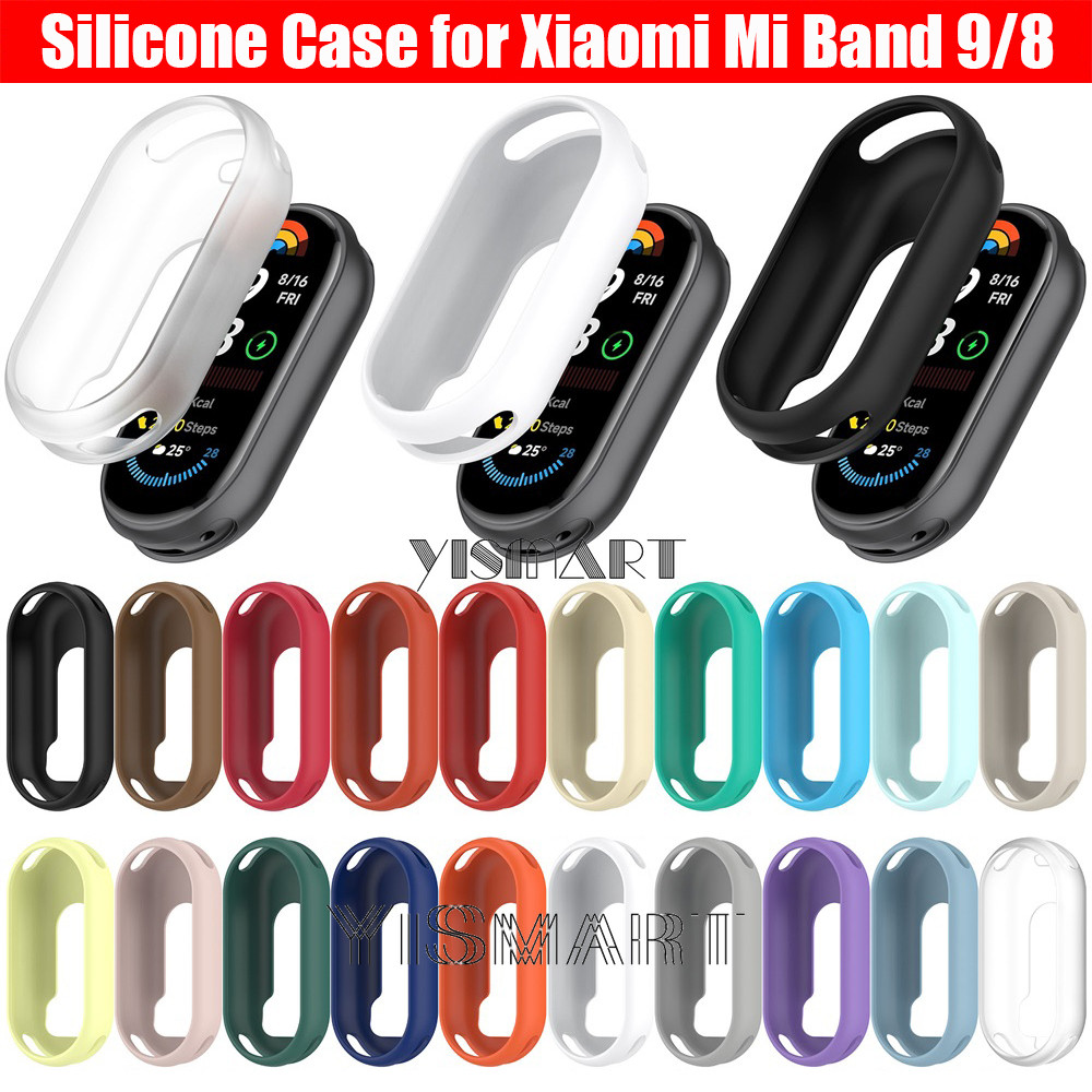 Ốp Silicon Cho Xiaomi Mi Band 9 8 NFC Bảo Vệ Rỗng Vỏ Bảo Vệ Đồng Hồ Cho Mi Band9 Band8