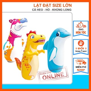 Lật Đật Bơm Hơi, Thú Bơm Hơi, Lật Đật Cá Heo, Con Hổ, Khủng Long Bơm Hơi, Chính Hãng INTEX 44669