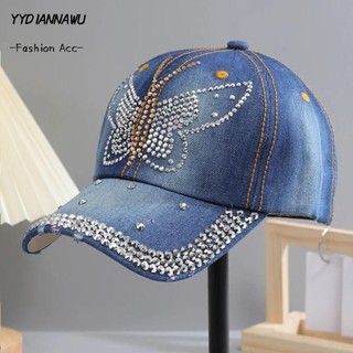 YYDIANNAWU Mũ thể thaoGI Sequins, Mũ bóng chày lấp lánh lấp lánh thoáng khí, Mũ lưỡi vịt Inlay Mũ bóng chày Denim Cotton có thể điều chỉnh