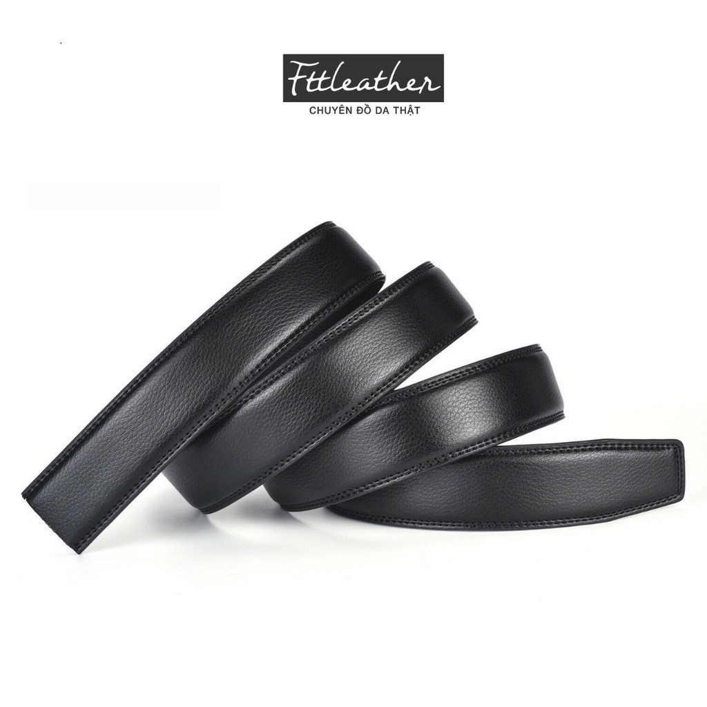 Dây thắt lưng da bò không mặt may viền Ftt Leather FTT