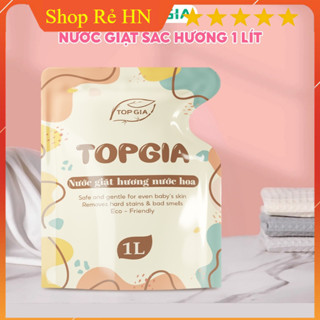 Nước giặt xả sắc hương Top Gia túi 1L, 2in1 tạo bọt vừa phải giúp làm sạch và mềm vải dễ dàng - SHOP RẺ HN