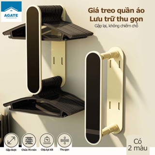 Giá treo móc quần áo dán tường, kệ treo móc quần áo siêu chắc thu gọn đa năng, không cần khoan tường.