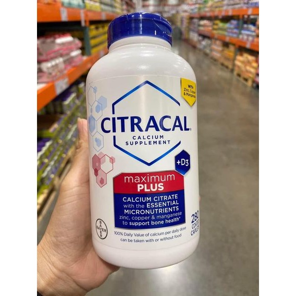 Calcium Citrate và vitamin D3 280 Viên của Mỹ date 4/2026