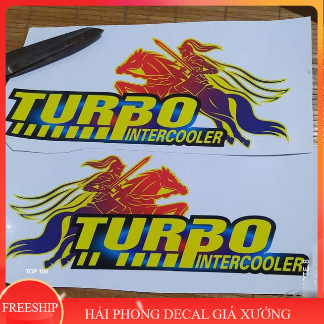 BỘ TEM DÁN TURBO TRANG TRÍ XE TẢI, XE BEN, Ô TÔ.. CỬU LONG, HOWO. Tem chữ Turbo dán xe (sl:2 tem)