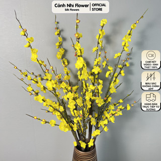 Combo 5 cành hoa đào cổ cao 1m1 - thân mùn gỗ trang trí lễ tết nguyên đán - Cảnh Nhi Flower