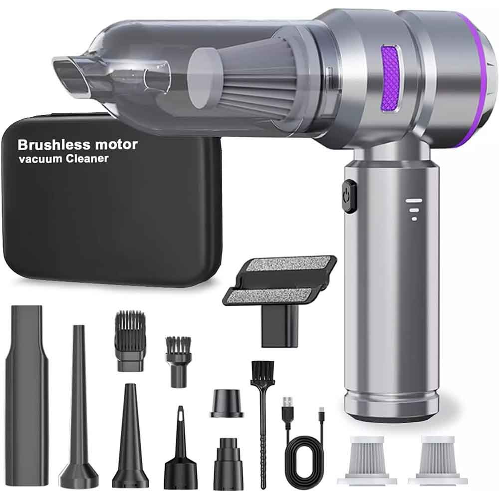 Portable Handheld Car Vacuum Cleaner - Compact, Powerful & Cordless for Easy Cleaning