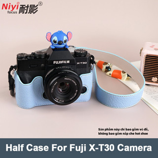 Ốp lưng Fujifilm XT50 Vỏ nửa thân bằng da PU Fuji XT30 XT30 II X-T5 XT5 30 Mark II Túi bảo vệ máy ảnh Bao da họa tiết vải lanh