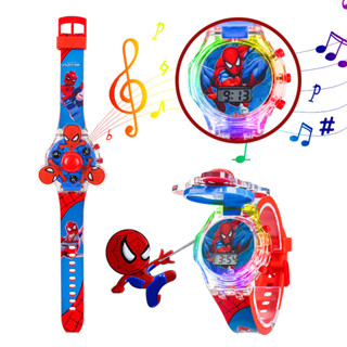 Mới Nhất Người Nhện Đồng Hồ Sáng Tạo Quay Con Quay Con Quay Âm Nhạc Nhiều Màu Sắc Đèn Đồng Hồ Đồ Chơi Sanrio Giai Điệu Kuromi Đồng Hồ Quà Tặng Tốt Nghiệp